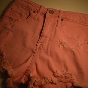 Pink Denim Shorts